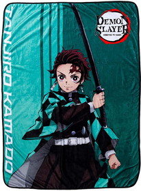 Surreal Entertainment SRE-09644-C Demon Slayer Tanjiro 45 x 60 Inch Fleece Throw Blanket