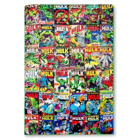 Surreal Entertainment SRE-CFB-MUHLKCVRSG-C Marvel Incredible Hulk Comic Books Oversized Sherpa Throw Blanket | 8 Feet Long