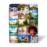 Surreal Entertainment SRE-CFB-ROSS-PANL-C Bob Ross Oversized Fleece Sherpa Throw Blanket | 54 x 72 Inches