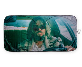 Surreal Entertainment SRE-CS-BGL-CAR-C The Big Lebowski The Dude Driving Sunshade for Car Windshield | 64 x 32 Inches
