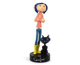 Surreal Entertainment SRE-DD-LK-CAT-C Coraline with Cat PVC Bobble Figure | 6.5 Inches Tall