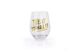 Surreal Entertainment Parks and Recreation Treat Yo Self Stemless Wine Glass - Gold