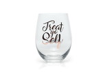 Surreal Entertainment Parks and Recreation Treat Yo Self Stemless Wine Glass - Pink