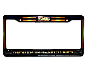 Surreal Entertainment SRE-LC-B2F-RTHC-C Back To The Future "I'd Rather Be Driving 88mph" License Plate Frame