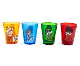Surreal Entertainment SRE-SG4-LAB-CICN-C Avatar: The Last Airbender Chibi Characters 2-Ounce Shot Glasses | Set of 4