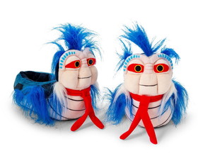 Surreal Entertainment SRE-SLP-LBTH-ELLO-C Labyrinth Ello Worm Plush Slippers for Adults | One Size Fits Most