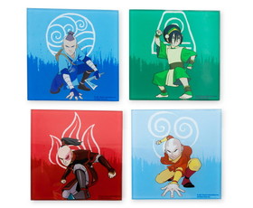 Silver Buffalo SVB-AVA5295A-C Avatar: The Last Airbender Characters Glass Coasters | Set of 4