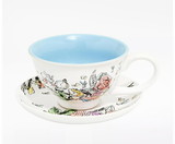 Silver Buffalo SVB-AW11163N-C Alice In Wonderland 12oz Ceramic Tea Cup and Saucer