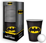 Silver Buffalo SVB-BN11217D-C DC Comics Batman Logo 18oz Disposable Plastic Cups 22 Pack w/ Pong Balls