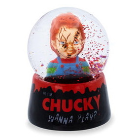 Silver Buffalo SVB-CK1320JS-C Child's Play Chucky "Wanna Play?" Collectible Mini Snow Globe | 3 Inches Tall