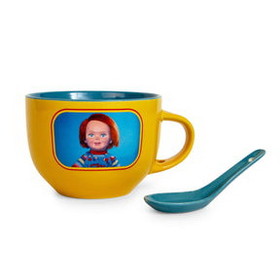 Silver Buffalo SVB-CK140636B-C Child's Play Chucky "Good Guys" Ceramic Soup Mug With Spoon | Holds 24 Ounces