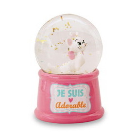 Silver Buffalo SVB-DIS528JT-C Disney Aristocats Marie "Je Suis Adorable" Light-Up Mini Snow Globe