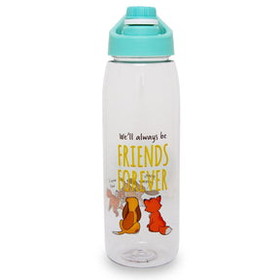 Silver Buffalo SVB-DIS601L3Z-C Disney Fox and the Hound "Friends Forever" Water Bottle with Lid | 28 Ounces