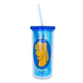 Silver Buffalo SVB-DIS7078F-C Disney Hercules Double-Walled Tumbler With Lid and Straw | Holds 20 Ounces