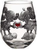 Silver Buffalo SVB-DL12196FV-C Disney Glitter Mickey & Minnie Mouse Boxed 20Oz Stemless Glass
