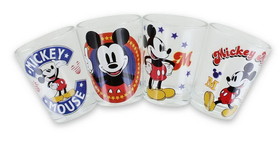 Silver Buffalo SVB-DL131264-C Disney Mickey Mouse Vintage Logos 4 Piece Shot Glass Set