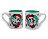 Silver Buffalo SVB-DL14073J-C Mickey and Minnie Mouse Holiday Mugs, Set of 2 | Each Holds 14 Ounces