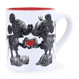 Silver Buffalo SVB-DL152732G-C Disney Mickey and Minnie Mouse 14oz Ceramic Glitter Mug