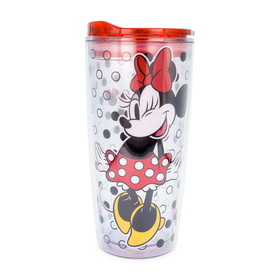 Silver Buffalo SVB-DL1547BL-C Disney Minnie Mouse Travel Tumbler with Slide Close Lid | Holds 20 Ounces