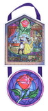 Silver Buffalo SVB-DP1390N4-C Disney Beauty and the Beast Stained Glass 2-Piece Hanging Sign