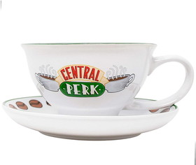 Silver Buffalo SVB-FRD2013N-C Friends Central Perk 12oz Ceramic Tea Cup and Saucer Set