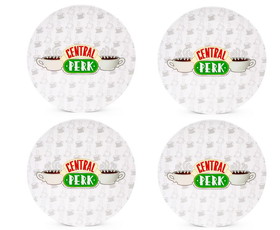 Silver Buffalo SVB-FRD20172-C Friends Central Perk Logo 10-Inch Melamine Dinner Plates | Set of 4
