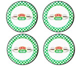 Silver Buffalo SVB-FRD32472-C Friends Central Perk Checkerboard Logo 10-Inch Melamine Dinner Plates | Set of 4