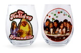 Friends Holiday Stemless Wine Glass Collectible 2-Pack, Each Holds 20 Ounces