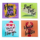 Silver Buffalo SVB-FRD6215A-C Friends Quotes Glass Coasters | Set of 4