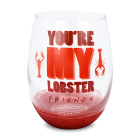 Silver Buffalo SVB-FRD627GAB-C Friends "You're My Lobster" Teardrop Stemless Wine Glass | Holds 20 Ounces