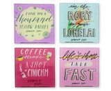 Silver Buffalo SVB-GIL6055A-C Gilmore Girls Quotes Glass Coasters | Set of 4