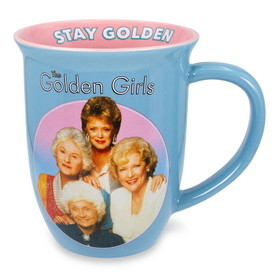 Silver Buffalo SVB-GOL5163K-C The Golden Girls "Stay Golden" Wide Rim Ceramic Coffee Mug | Holds 16 Ounces