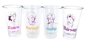 Silver Buffalo SVB-GOL51862-C The Golden Girls Set of 4 Pint Glasses | Extra | Savage | Salty | Thirsty