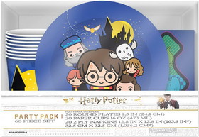 Silver Buffalo SVB-HP13275T-C Harry Potter & Friends Chibi Styling 60 Piece Party Tableware Set Cups Plates Napkins