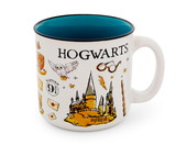 Silver Buffalo SVB-HP1541E1-C Harry Potter Hogwarts All Over Icons Destination Ceramic Camper Mug | Holds 20 Ounces