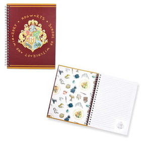 Silver Buffalo SVB-HP1623HA-C Harry Potter Vintage Hogwarts Crest Hardcover Spiral Journal Notebook