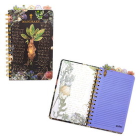 Silver Buffalo SVB-HP1647H7-C Harry Potter Mandrake Floral 5-Tab Spiral Notebook Journal