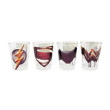 Silver Buffalo SVB-JLM20864-C DC Comics Justice League Movie Logos 1.5-Ounce Mini Shot Glasses | Set of 4