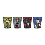 Silver Buffalo SVB-KH121564-C Kingdom Hearts Characters 4 Piece 1.5oz Shot Glass Set