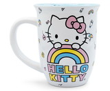 Silver Buffalo SVB-KTY3113K-C Hello Kitty Pastel Rainbow Wide Rim Ceramic Mug | Holds 14 Ounces