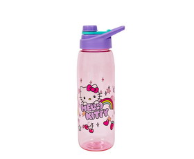 Silver Buffalo SVB-KTY420L3-C Sanrio Hello Kitty Rainbow Treats and Stars Water Bottle with Lid | 28 Ounces