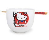 Silver Buffalo SVB-KTY511KD-C Hello Kitty Japanese Dinnerware Set | 20-Ounce Ramen Bowl, Chopsticks