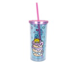 Silver Buffalo SVB-KTY5138F-C Hello Kitty Stacked Donuts Carnival Cup with Lid and Straw | Holds 20 Ounces