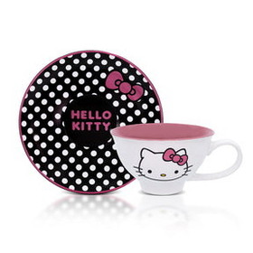 Silver Buffalo SVB-KTY6373N-C Sanrio Hello Kitty Ceramic Teacup and Saucer Set