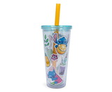 Silver Buffalo SVB-LI1445LB-C Disney Lilo & Stitch Boba Tea Carnival Cup with Lid and Straw | Holds 24 Ounces