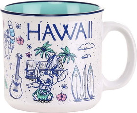 Silver Buffalo SVB-LI1545E1-C Disney Lilo & Stitch Hawaii Destination 20 Ounce Ceramic Camper Mug