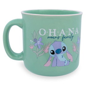 Silver Buffalo SVB-LI1669E1-C Disney Lilo & Stitch "Ohana Means Family" Ceramic Camper Mug | Holds 20 Ounces