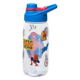 Silver Buffalo SVB-MC1651LF-C Marvel Spider-Man 20oz Hinged Handle Plastic Sports Bottle w/ Sticker Sheet
