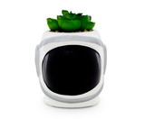 Silver Buffalo SVB-NAS304EL-C NASA Space Helmet Ceramic Planter w/ Artificial Plant