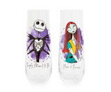 Silver Buffalo SVB-NB1435GK-C The Nightmare Before Christmas Jack and Sally Stemless Fluted Glasses | Set of 2